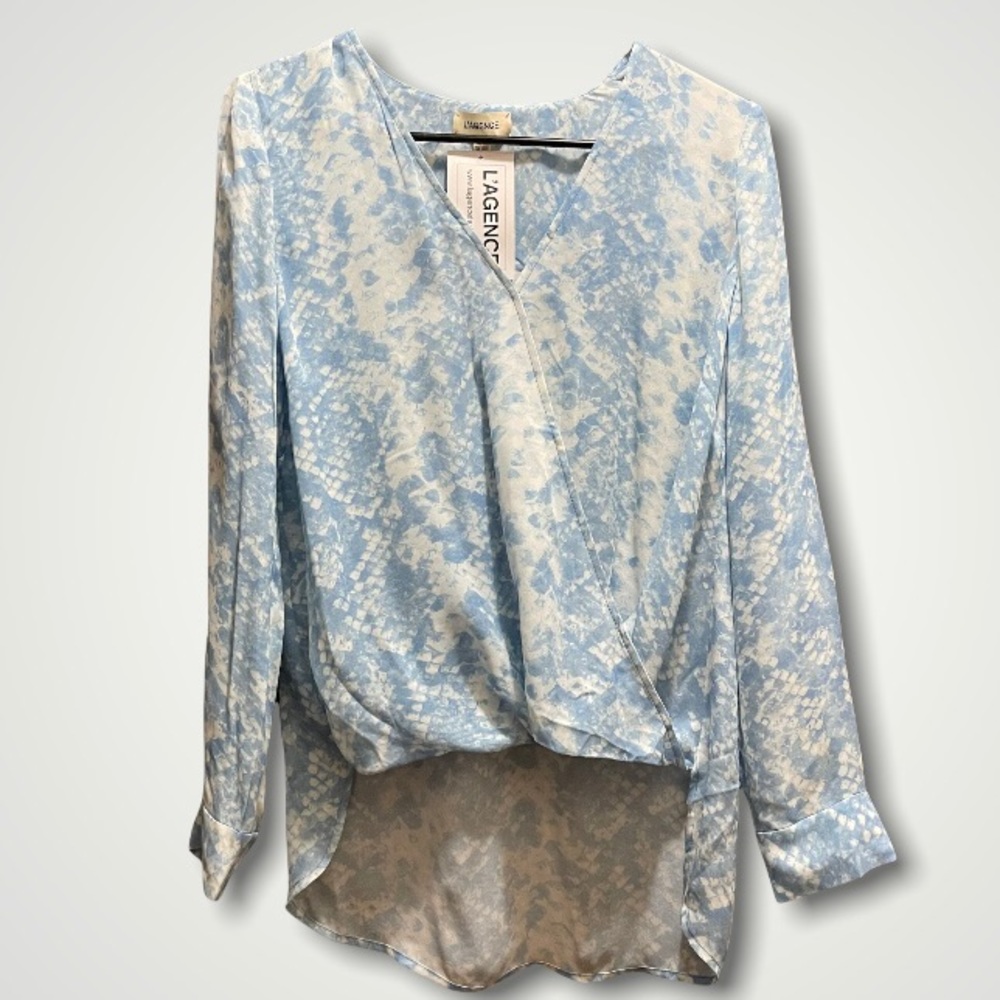 L’AGENCE NWT Blue and White Crossover High Low Top Size XS